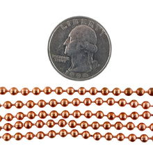 3mm Genuine Copper Round Ball Chain *Per Foot