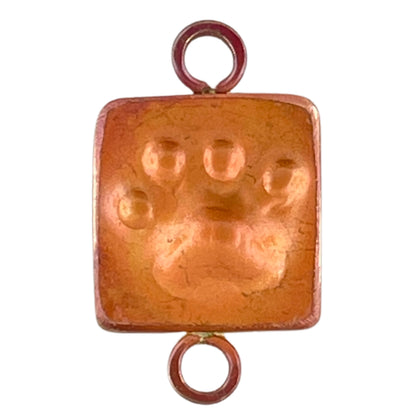 Small Copper Paw Print Link with Brass Frame
