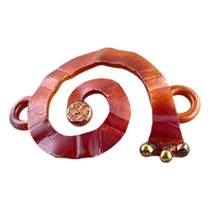 Small Spiral Link with Brass Accents Facing Left