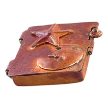Celestial Moon & Star Copper Locket Pendant