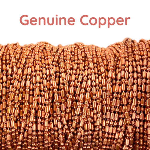 2mm Genuine Copper Bar Ball Chain *Per Foot