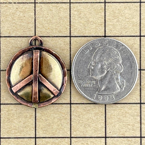 Antiqued Peace Sign Charm