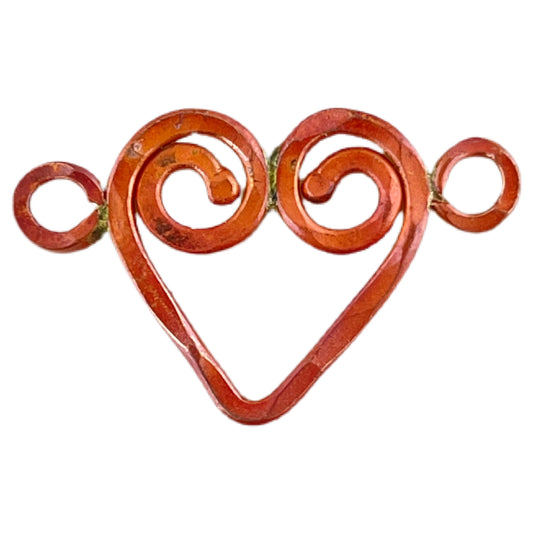 Horizontal Copper Heart Small Link