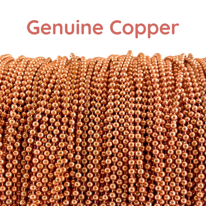 3mm Genuine Copper Round Ball Chain *Per Foot