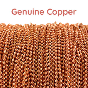 3mm Genuine Copper Round Ball Chain *Per Foot