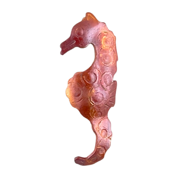 handmade left-facing small copper seahorse charm for jewelry designs by Patricia Healey