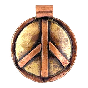 Antiqued Small and Mighty Peace Sign Pendant