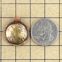 Small Brass and Copper Bigfoot Pendant for Necklaces