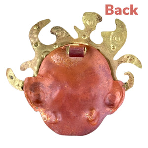 Curly-Haired Copper Girl Pendant with Earrings
