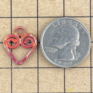 Small Pounded Wire Heart Charm