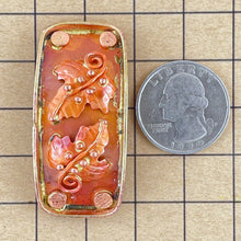 Copper Slider Bar with Two Leaves with 10mm Bail