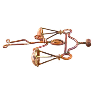 Libra Zodiac Copper Pendant with Scales of Justice