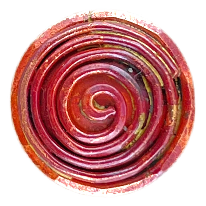 Domed Copper Spiral Button with Shank