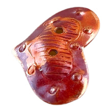 Stamped Copper Heart Button with Two Holes