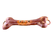 Copper Bone Link with Brass Dot Accents • Flame Patina