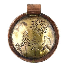 Small Brass and Copper Bigfoot Pendant for Necklaces