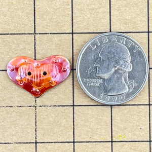 Stamped Copper Heart Button with Two Holes