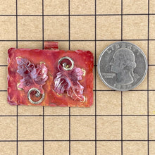 Two Copper Maple Leaves on a Plaque Pendant