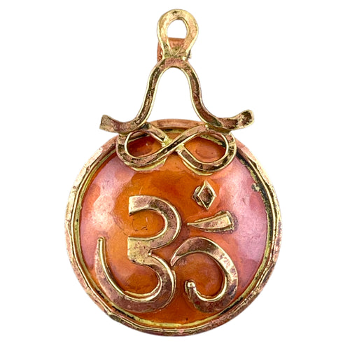 Copper Om Symbol w/ Lotus Position Bail
