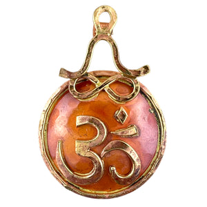 Copper Om Symbol w/ Lotus Position Bail