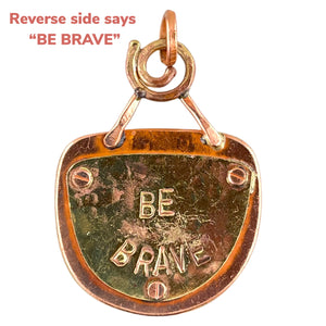 Crazy Haired Lady on One Side/Reverse Side Says "BE BRAVE" Pendant