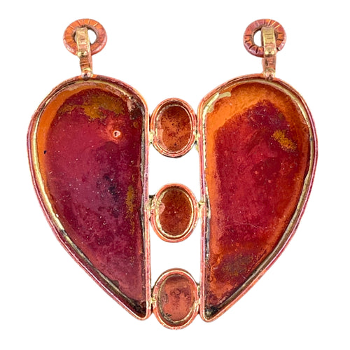 Big Copper Heart Bezel with Five Resin Wells