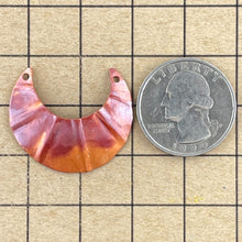 Small Ribbed and Drilled Crescent Shaped Pendant/Component