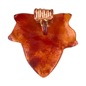 Small Copper Maple Leaf with Tendrils Pendant