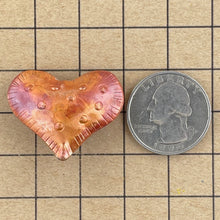 Large Puffy Hand Stamped Heart • String Top to Bottom