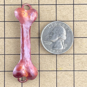 Large Copper Bone Link • Flame-Torched Finish
