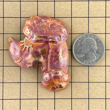 Poodle Pendant in Copper and Brass with Flame Patina