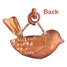 Handmade Copper Songbird Pendant with Brass Accents