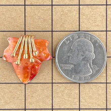 Small Copper Maple Leaf with Tendrils Pendant