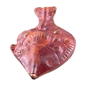 Rustic Copper Tropical Fish Bead – Double-Sided Design