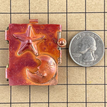 Celestial Moon & Star Copper Locket Pendant