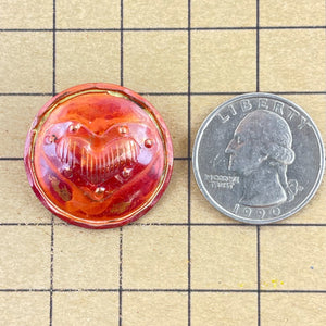 Domed Copper Shank Button with Heart