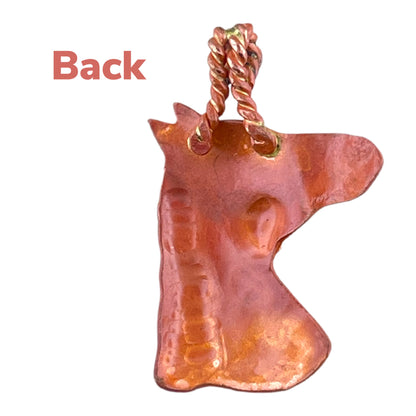 Horse Head in Bridle Pendant • Copper and Brass