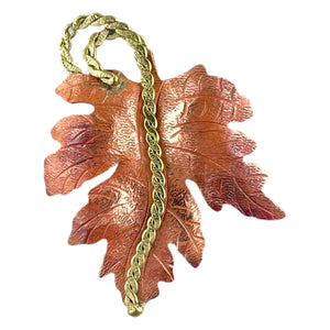 Leaf Pendant with "Golden" Braid