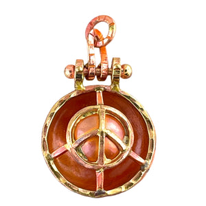 Domed Copper Peace Symbol Pendant