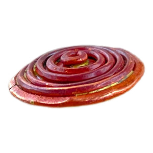 Domed Copper Spiral Button with Shank