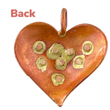 Small Spikey Copper and Brass Heart Pendant