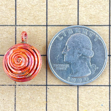 Puffy Two Sided Spiral Charm w/ Bale at a Right Angle