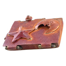 Celestial Moon & Star Copper Locket Pendant
