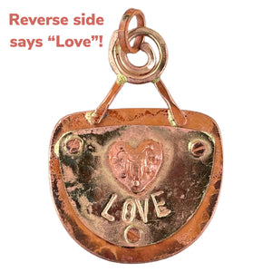 Crazy Haired Lady on One Side/Reverse Side Says "LOVE" Pendant, 🥰