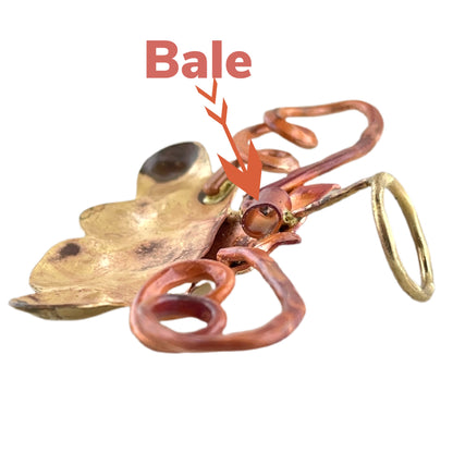 Copper Cat Angel Pendant, Mixed Metal