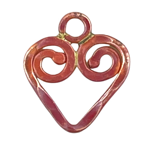 Small Pounded Wire Heart Charm