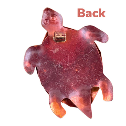 Large Copper Sea Turtle Pendant