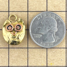 Small Brass Owl Charm with Copper Accents – Patricia Healey