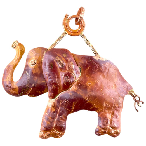 Big Elephant on Swirl Bale Pendant