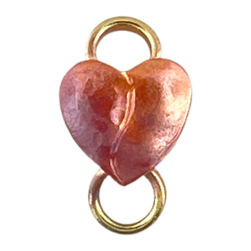 Small Heart Link All Copper with Brass Accented Bales